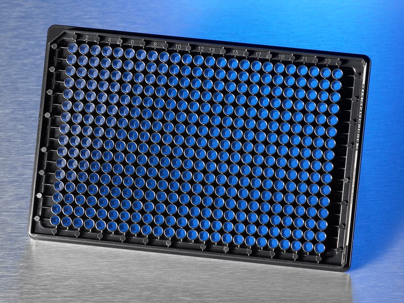 Corning BioCoat Poly-D-Lysine 384 Well Black/Clear Flat Bottom High Content Imaging Glass Bottom Microplate