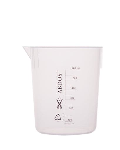 Abdos Printed Plastic Tapered Beakers, Polypropylene (PP) 500 mL, 6/CS