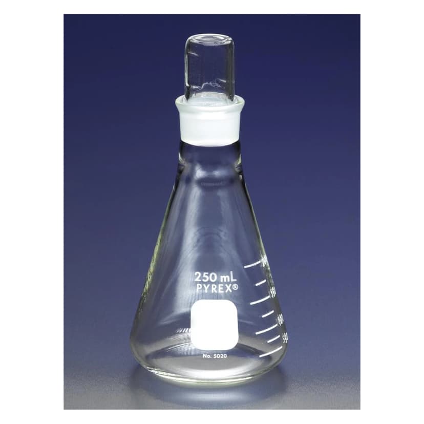 PYREX 25mL Narrow Mouth Erlenmeyer Flask with PYREX Standard Taper Stopper