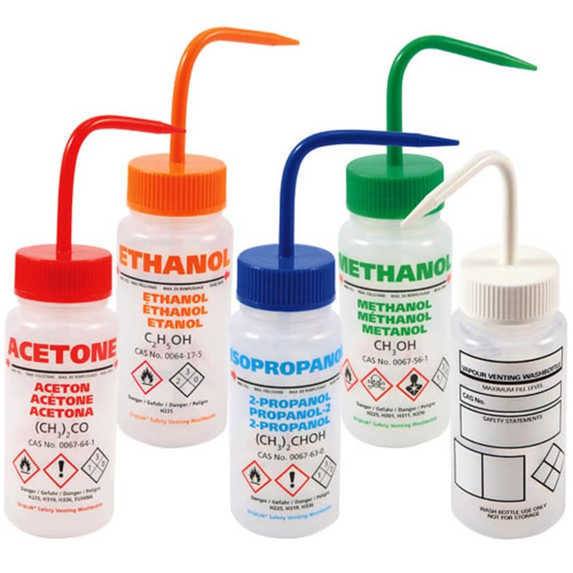 Washbottle GHS WM Isoprop, LDPE 250mL, 5/CS