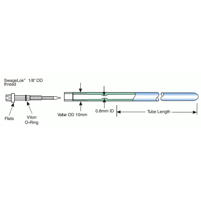 5MM HEAVY WALL PRESSURE/VACUUM VALVE NMR TUBE 7"LG