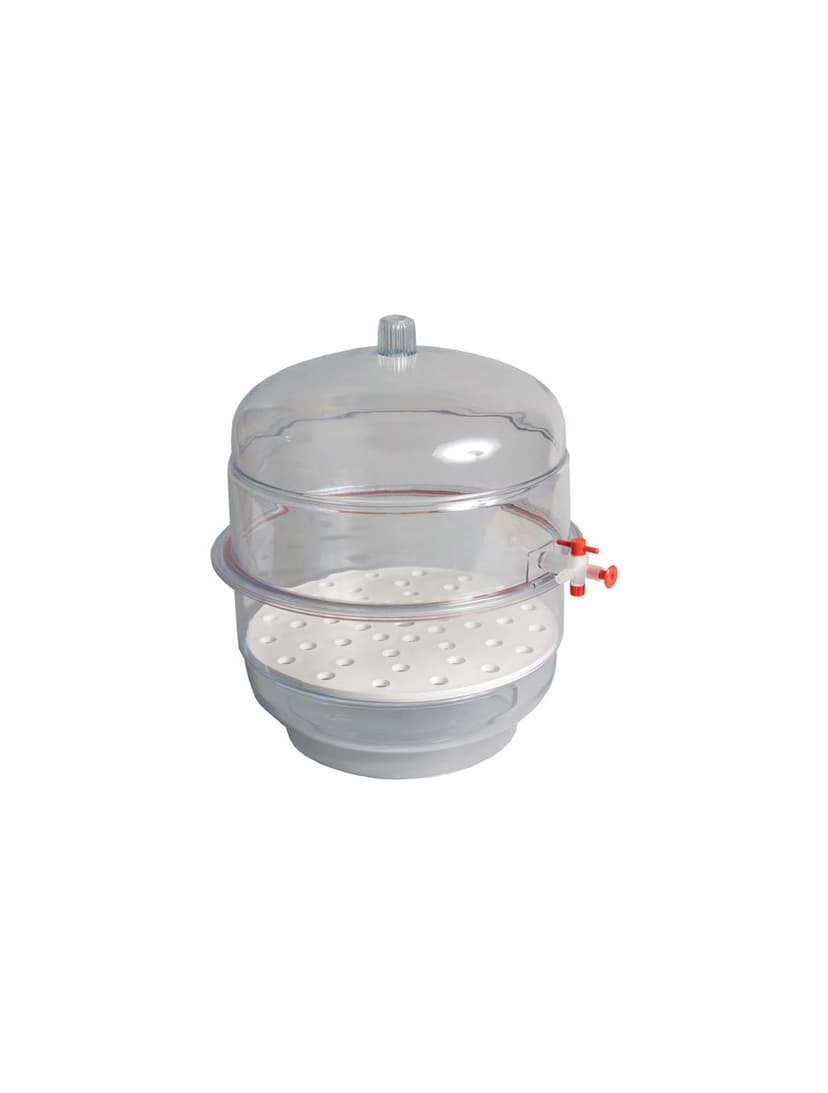 DESICCATOR, VACUUM, CLEAR BASE, 12"