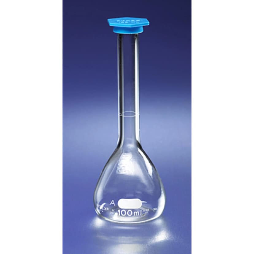 PYREX 1L Class A Volumetric Flask with Polyethylene Snap-Cap