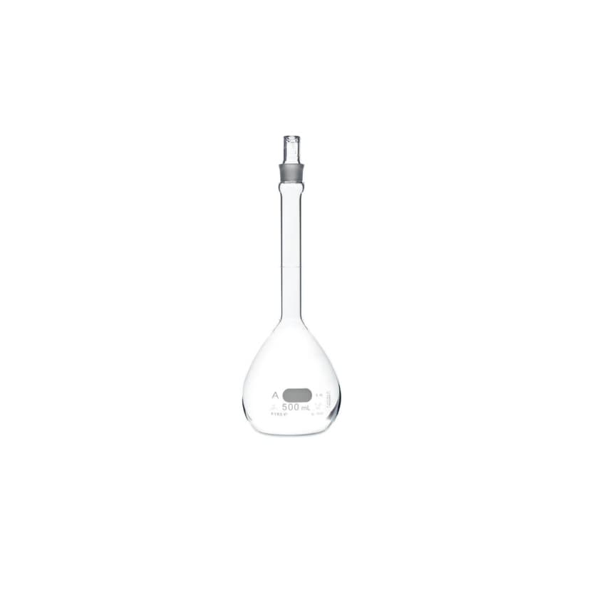PYREX 500mL Class A Volumetric Flasks with PYREX Glass Standard Taper Stopper