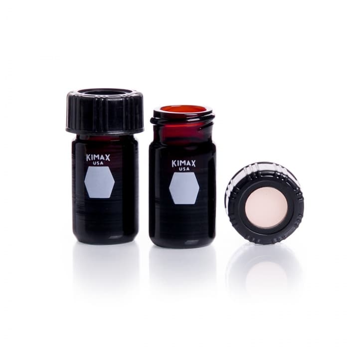 Ungraduated Vial With Open Top Cap and PTFE-Faced, Silicone Septa, Amber 0.3ML