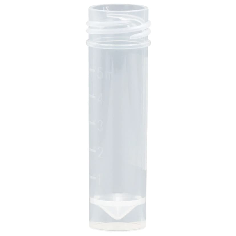 Transport Tube, 10mL, No Cap, PP, Conical Bottom, Self-Standing, Molded Graduations