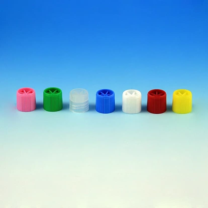 Screw Cap with Silicone Washer for Sample Tubes with External Threads (#'s: 6030-6059), Gray