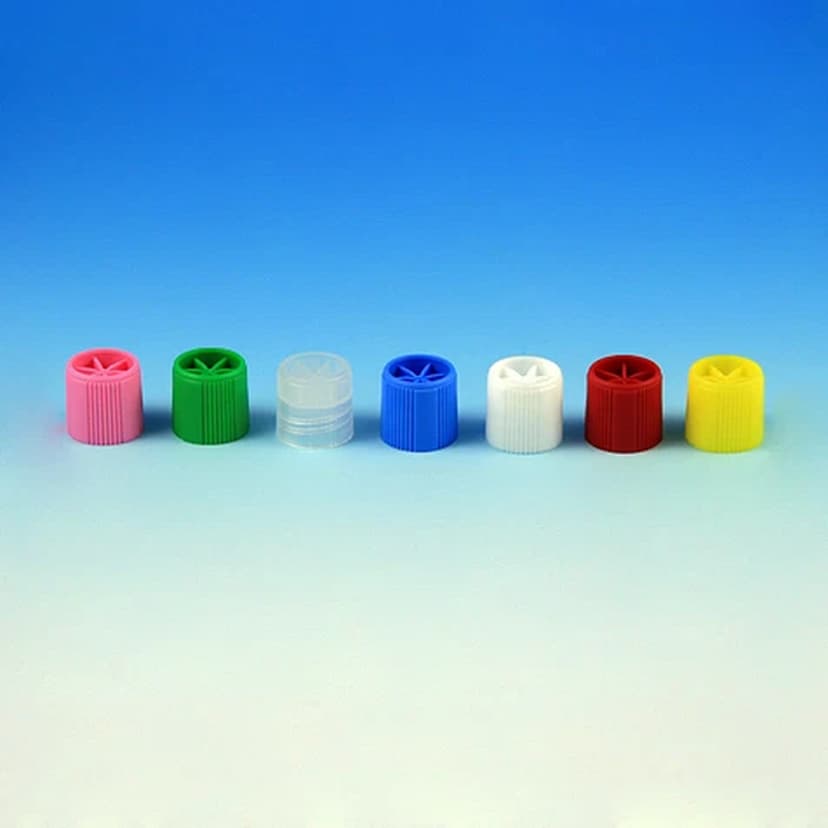 Screw Cap with Silicone Washer for Sample Tubes with External Threads (#'s: 6030-6059), Lilac