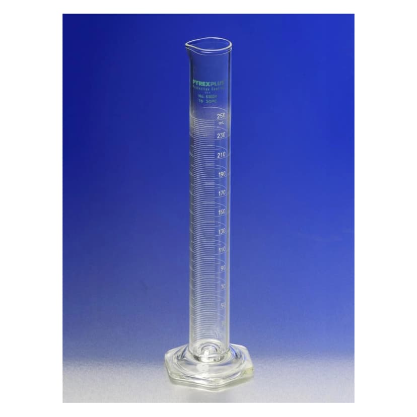 PYREXPLUS Coated 1L Single Metric Scale Cylinders, White Graduations, TD