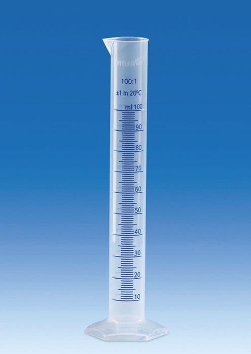 Graduated Cylinder, PP, molded/printed, Class B, 10mL, pack 12