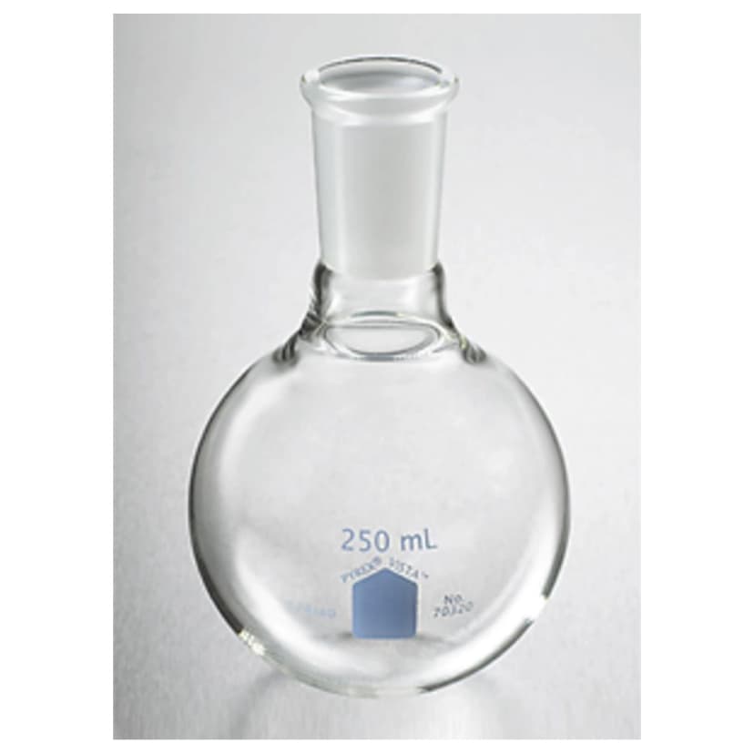 PYREX VISTA 250mL Short Neck Boiling Flask, Round Bottom, 24/40 Standard Taper Joint