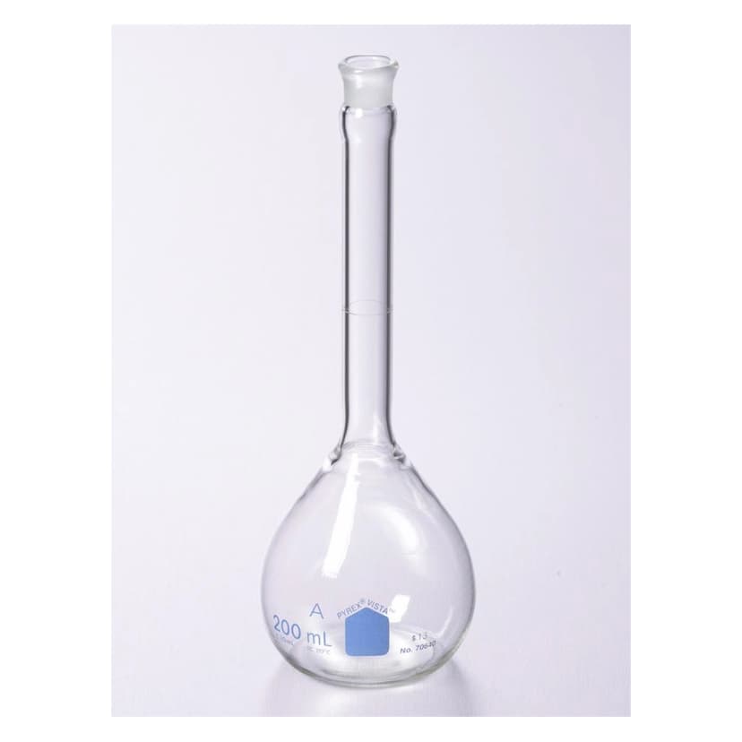 PYREX VISTA 50mL Class A Volumetric Flasks with PYREX Glass Standard Taper Stopper