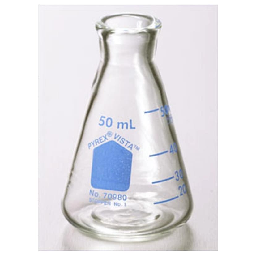 PYREX VISTA 250mL Narrow Mouth Erlenmeyer Flasks with Heavy Duty Rim