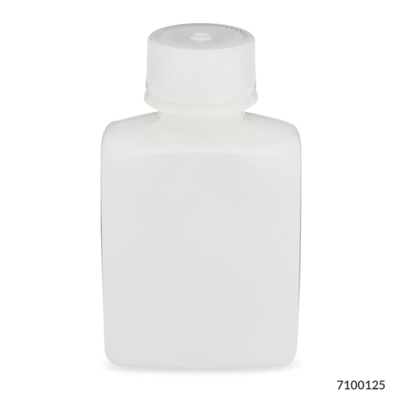 Bottle, Rectangular, HDPE Bottle, 28mm PP Screw Cap, 125mL (4oz), 12/Pack