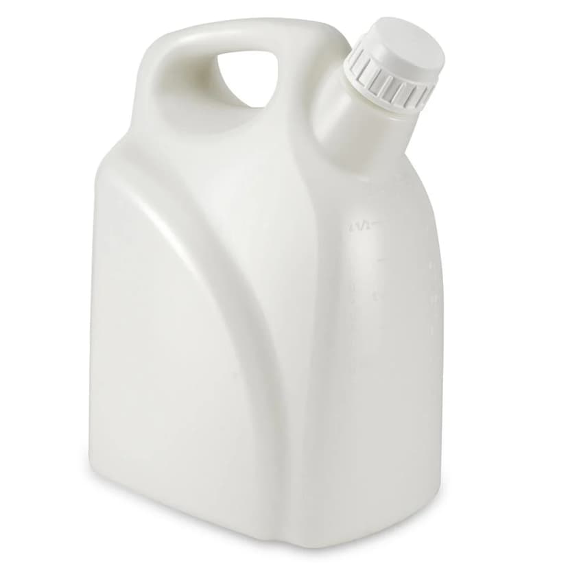 Jerrican with Handle, HDPE Bottle, 53mm PP White Screw Cap, 10 Litres (2.5 Gallons)