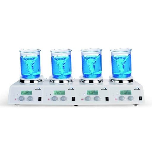 SCI340-4 Digital Hotplate-Stirrer 4-Channel, ceramic plate, 220-240V, 50/60Hz, UK Plug