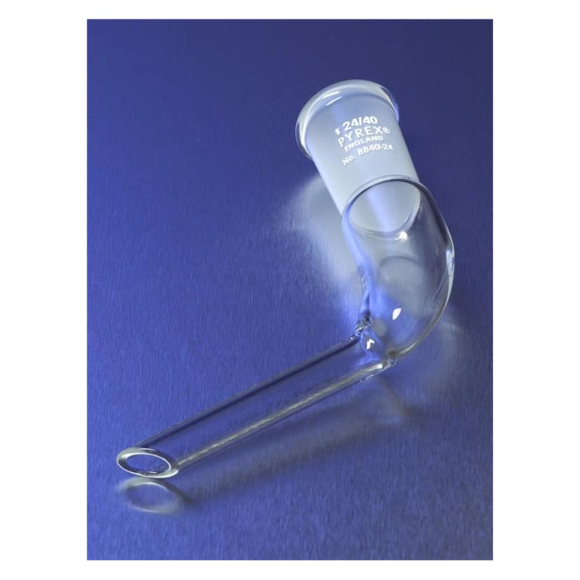 PYREX 105° Angled Tube Adapter with Single 24/40 Standard Taper Joint