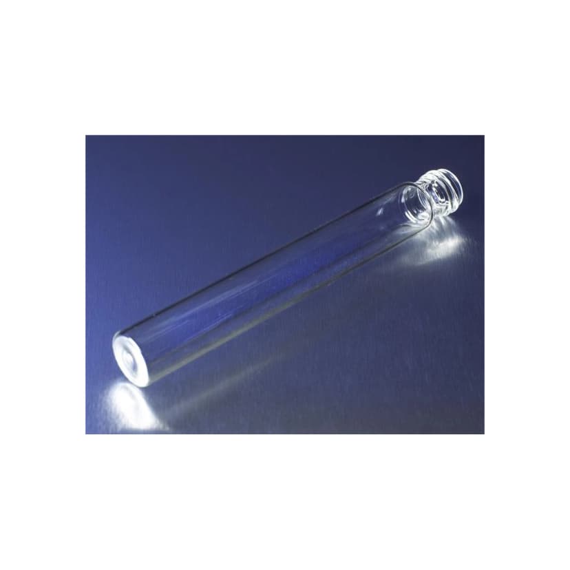 PYREX 19.5x145mm Disposable Flat Bottom Screw Cap Culture Tubes, Without Caps