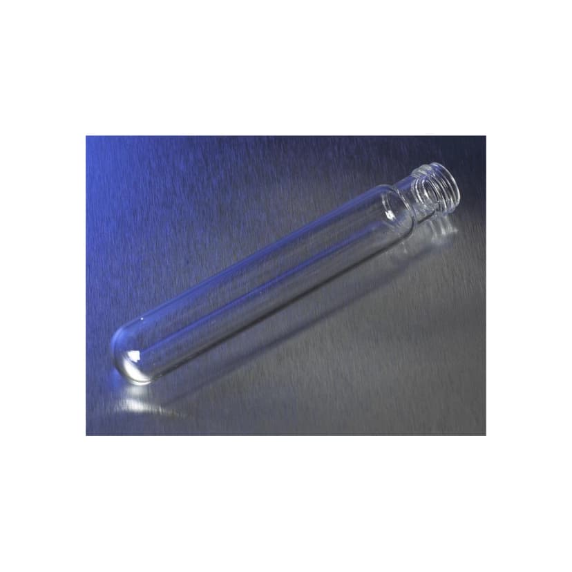 PYREX 20x125mm Disposable Round Bottom Threaded Culture Tubes, Without Marking Spot or Caps, Bulk Pack