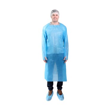 4.5mil CPE Gown, Blue, 35x48", 10/10, XL