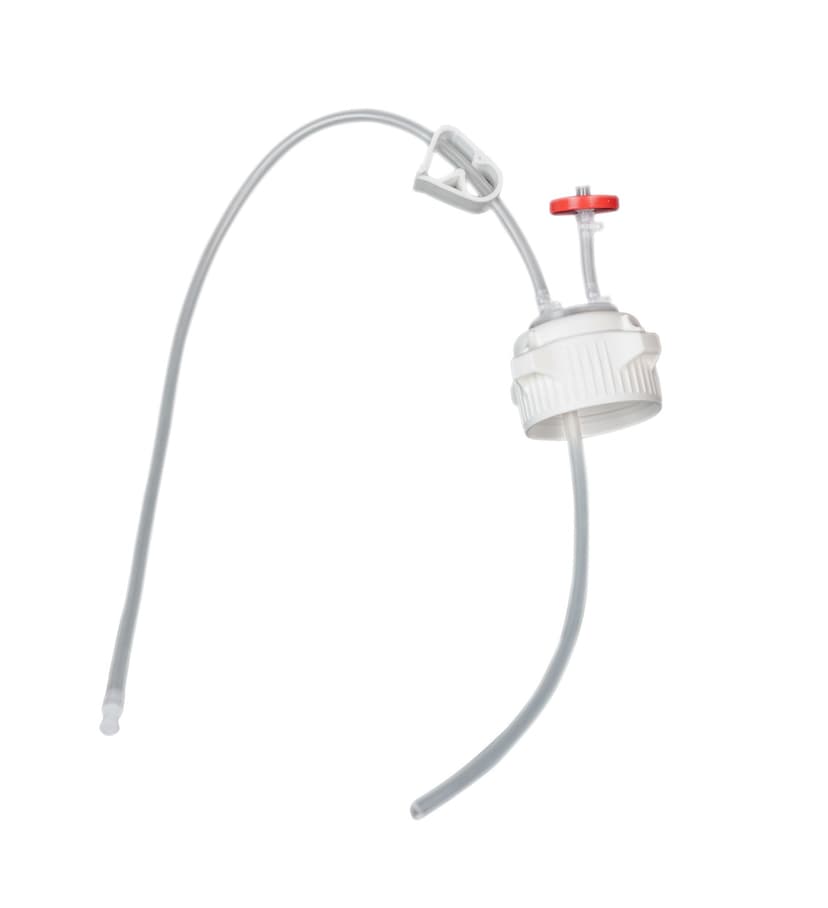 EZBio® Single Use Cap Assembly, Disposable Aseptic Transfer Caps, 53 mm (53B) VersaCap with Vent and Dip Tube, EZTop Replacement for 2,000 mL (2 L) Foxx or Nalgene Bottles, Sterilized, 20/CS