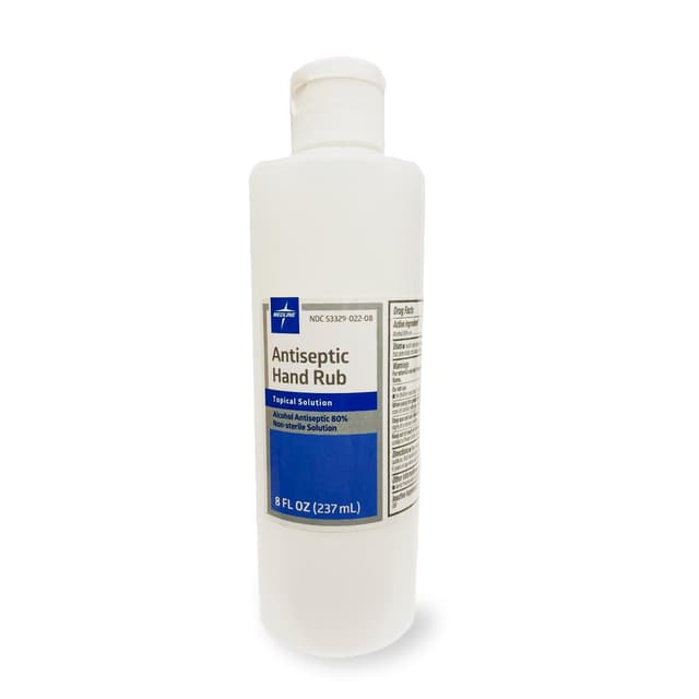 Antiseptic Hand Rub, 80% Ethyl Alcohol, 8 oz. Bottle - 48 bottles