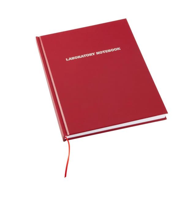 Laboratory Notebook, 200-pages, Lined, Red