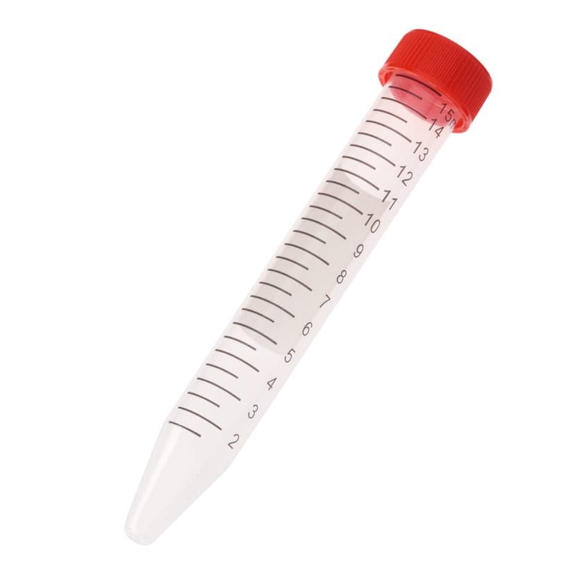 15mL Centrifuge Tube, Red Cap  Bag, Sterile
