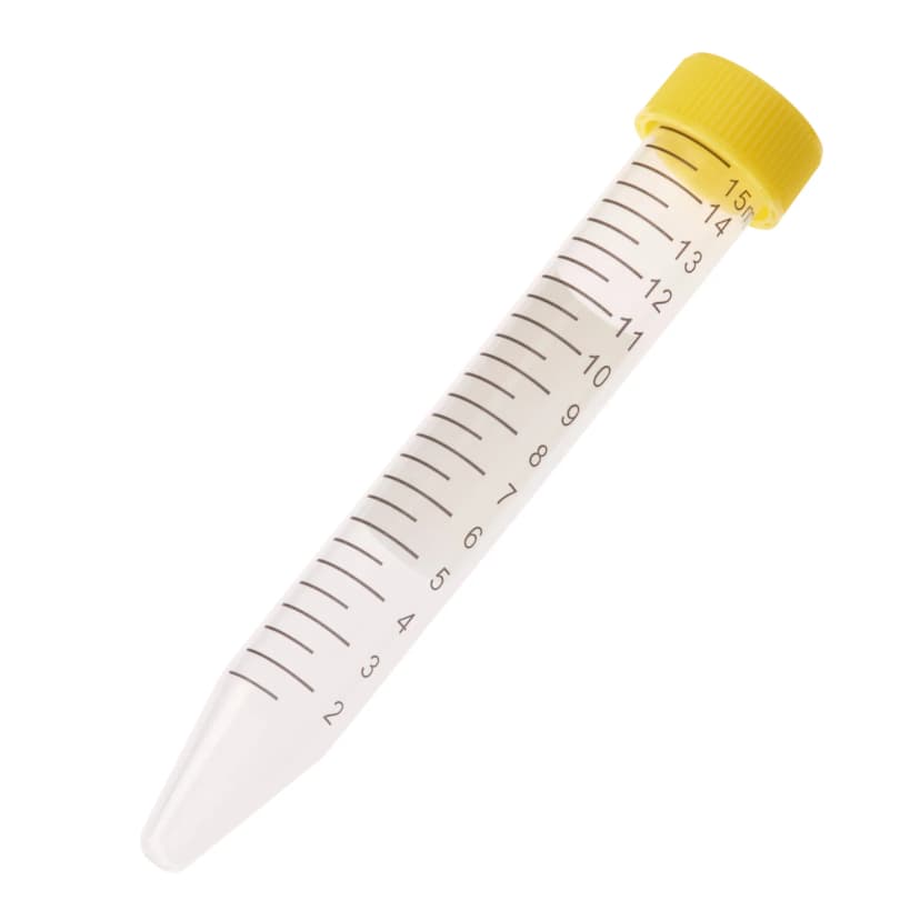 15mL Centrifuge Tube, Yellow Cap Bag, Sterile