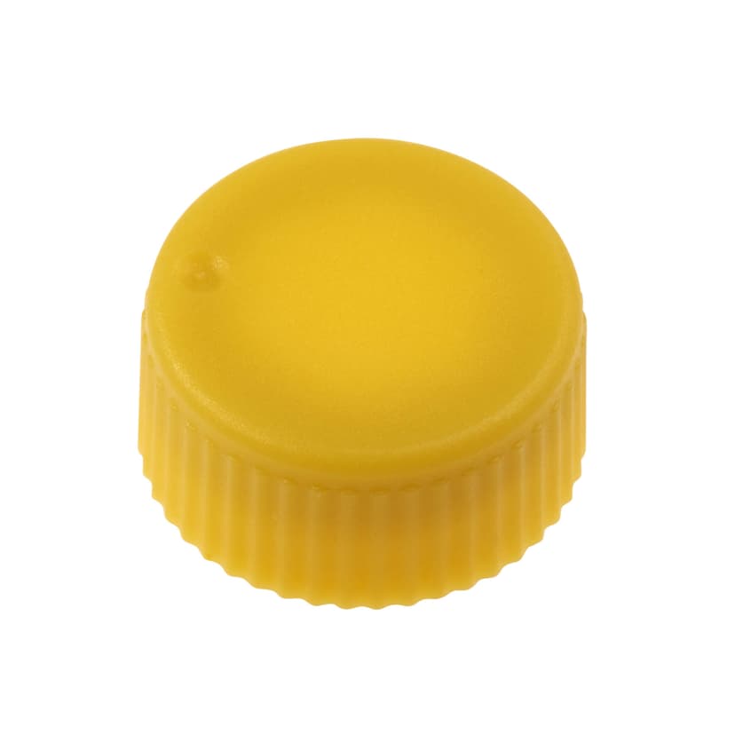 CAP ONLY, Screw Top Micro Tube Cap, O-Ring, Opaque, Yellow, Non-sterile