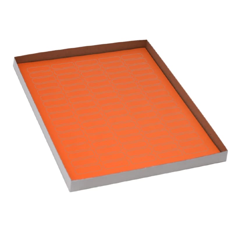 Label Sheets, Cryo, 33x13mm, for 1.5-2mL Tubes, 20 Sheets, 85 Labels per Sheet, Orange