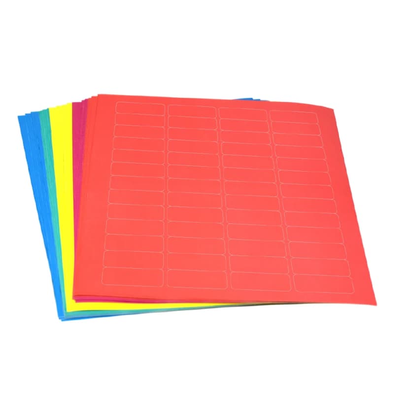 Label Sheets, Cryo, 43x19mm, for Cryovials, Assorted Colors (260 labels in blue, green, violet, red and yellow)