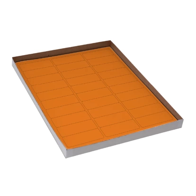Label Sheets, Cryo, 67x25mm, for Racks and Boxes, 20 Sheets, 30 Labels per Sheet, Orange
