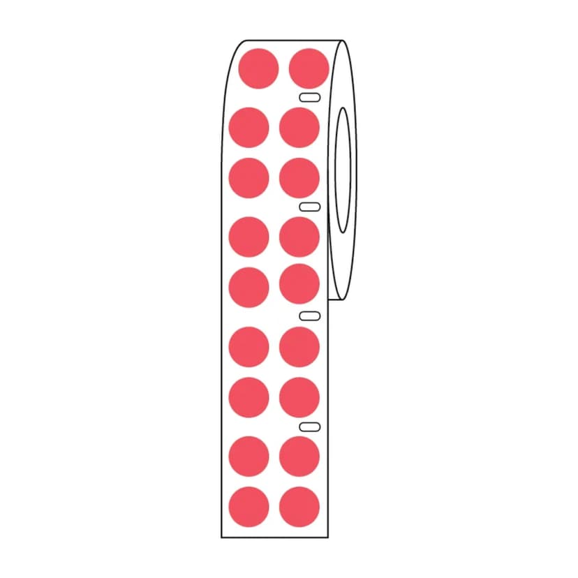 Label Roll, Cryo, Direct Thermal, 9.5mm Dots, for 1.5mL Tubes, Red