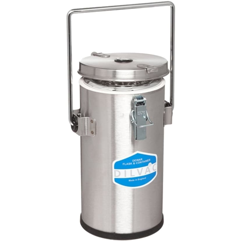 4.5Ltr. Stainless Steel Cased Dewar Flask with Lid Clips and Handle