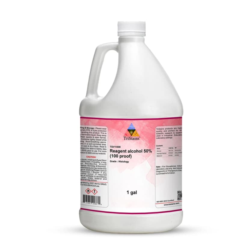 Reagent Alcohol 50% (100 Proof), for Histology - 1gal