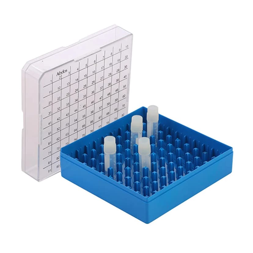 Cryo Storage Box Artic Assorted Polycarbonate 81 Tube Capacity 5-1/4 x 5-1/4 x 2 Inch (32)
