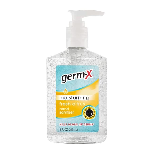 Germ-X Moisturizing Hand Sanitizer, Citrus Scent, 12/CS, 62% Ethyl Alcohol, Pump Bottle, 8 oz.