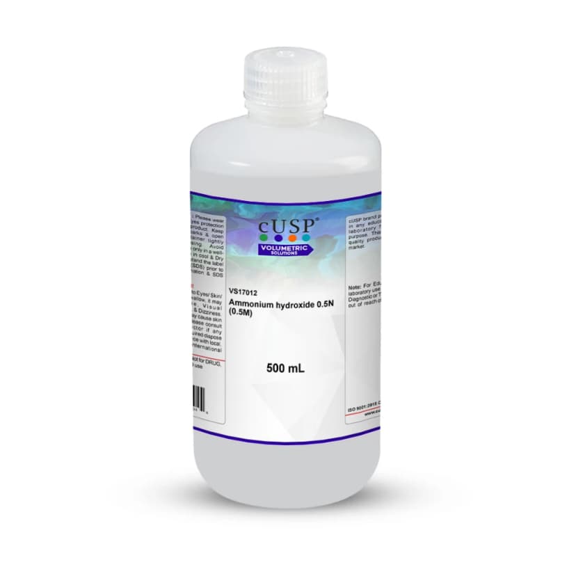Ammonium Hydroxide 0.500N (0.5M) - 500mL