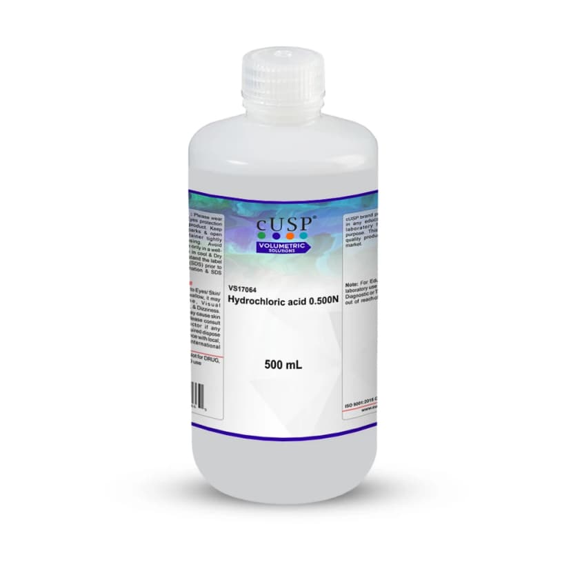Hydrochloric Acid 0.500N (N/2) - 500mL