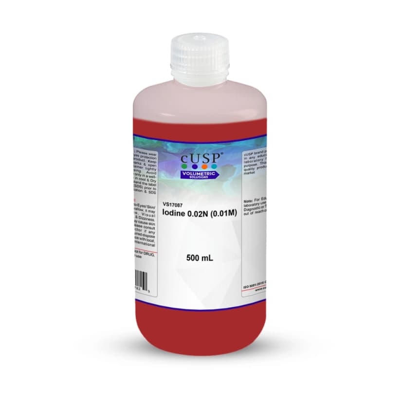 Iodine 0.020N (0.010M) - 500mL