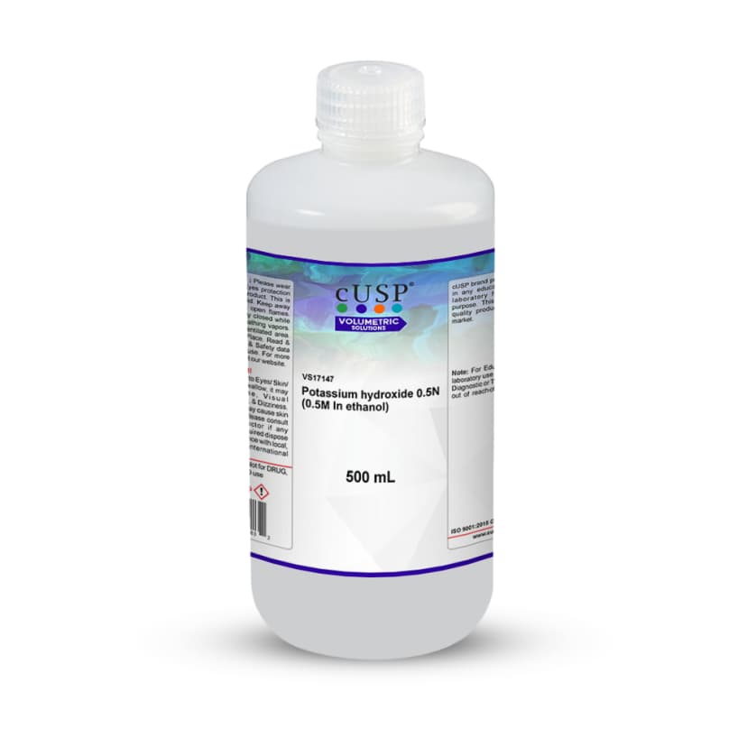 Potassium Hydroxide 0.500N (0.500M) In Ethanol - 500mL