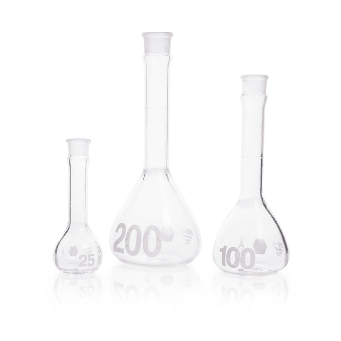 Volumetric Flask, Class A, Heavy Duty, Wide-Mouth, Color Coded PTFE Stopper,10ML