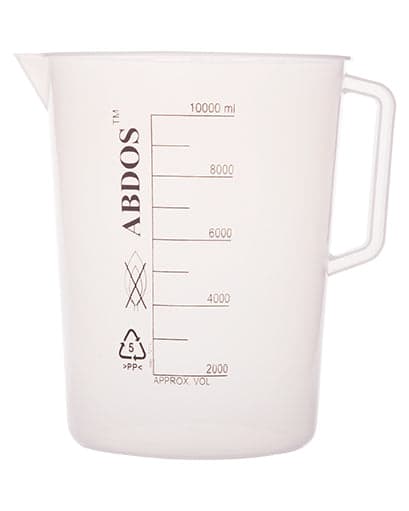 Abdos Printed Beakers with Handle, Polypropylene (PP) 10,000 mL, 1/EA