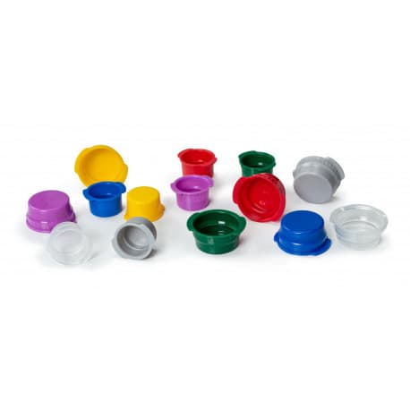 "VACUCAP" TUBE CLOSURES, 13MM PE, RED