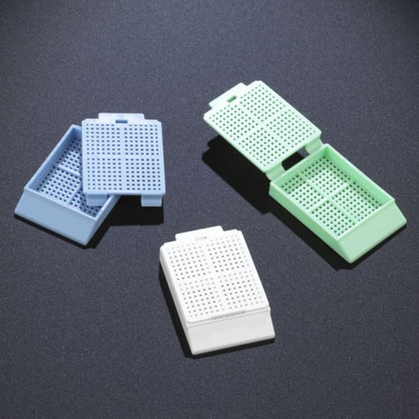 Cassette, Biopsy Embedding with Attached Lid, 30° Writing Area, WHITE, 500/Dispenser Box, 2 Boxes/Unit
