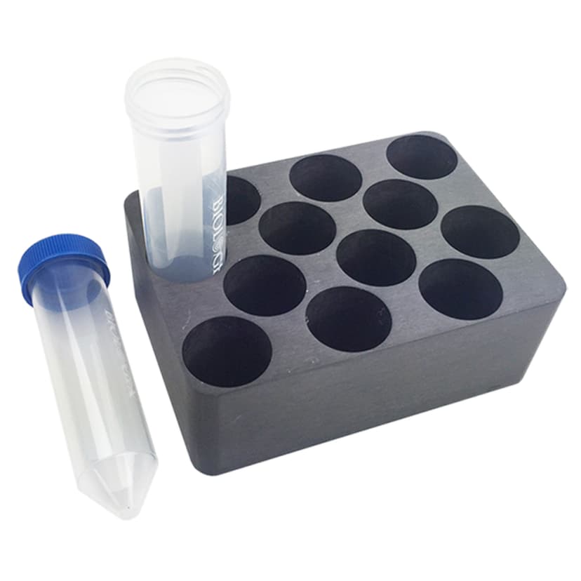 Aluminum Insert Block with 12 positions for up to 28mm vials (Use with small system)