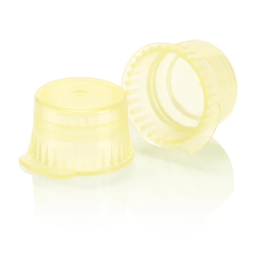 Cap, Snap, 12/13mm, PE, for Vacuum and Test Tubes, Yellow