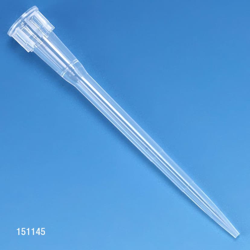 Pipette Tip, 0.1 - 20µL, Certified, Universal, Natural, 45mm, Extended Length, 96/Rack, 10 Racks/Box