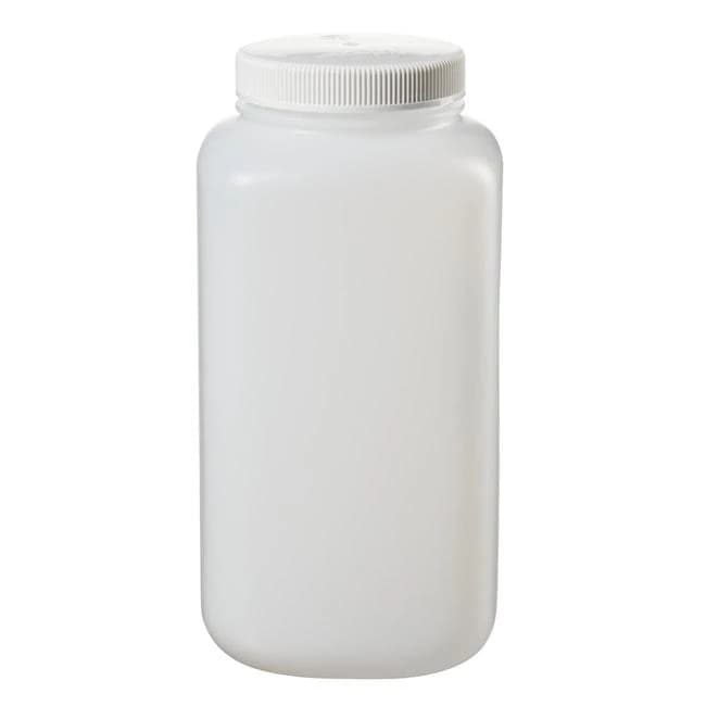 Large Wide-Mouth Square Bottle HDPE 4 L